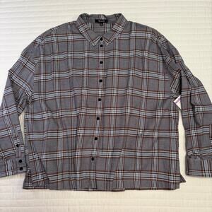 Madewell Westlake Brushed Cotton Plaid Long Sleeve Shirt Womens XL